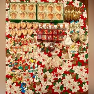Vintage Christmas Ornaments Lot (90 Total)